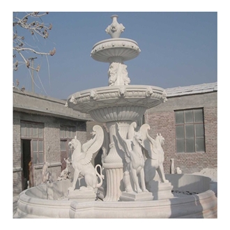 Large White Marble Sculpture Hotel Water Fountain