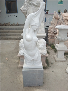 Life Size Natural Stone White Marble Statues Of Naked Women