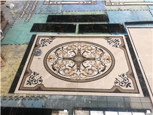 Lobby Medallion Pattern Marble Floor Design