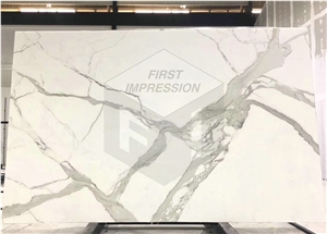 Luxury Italy Calacatta Gold White Marble Slab,Tile