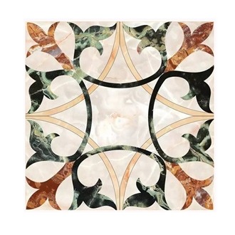 Luxury Marble Villa Hotel Mosaic Medallion Floor Waterjet