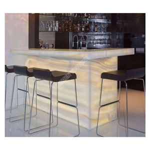 Luxury Pink Rainbow Onyx Bar Countertop