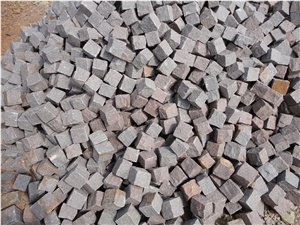 Manga Red Granite Cube Stone, Pavers