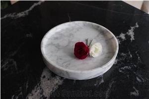 Marble Key Tray New Style Natural Marble Oval Shape