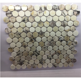 Marble Penny Round   Bathroom Mosaic  Tiles Design