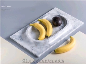 Marble Tray Dessert Plate Dining Kitchen Accessory