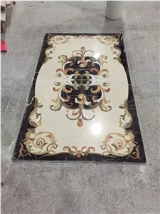 Marble Waterjet Medallions Pattern For Hotel Lobby