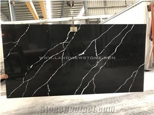 Marquina Quartz Black Calacatta Quartz for Kitchen Countertop