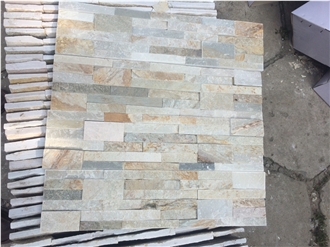 Mixed Yellow Slate Culture Stone Veneer Wall Cladding Tile