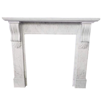 Modern  White Marble Fireplace Mantel For Sales
