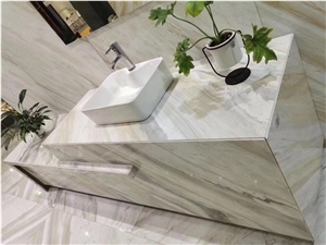 Mugla Pearl White Marble Slabs for Vanity Tops