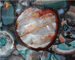 Multicolor Agate Stone Wall Panels Tiles