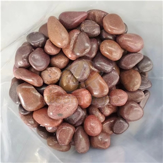 Natural Stone Red High Polished Pebble Stone