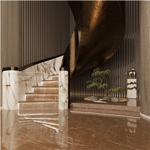 New Marble - Kozo Brown Building Hotel Lobby Stair Floor Step,Risers