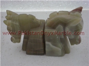 Onyx Horse Head Bookends