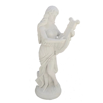 Outdoor White Marble Woman Carving Garden Statue