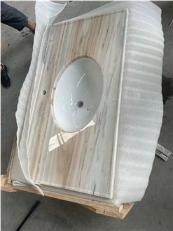 Palissandro Chiaro White Marble Bathroom Countertops