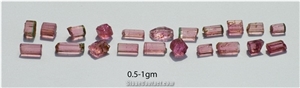 Pink Tourmaline Rough 2.5-5ct Parcel Containing 21 Stones Totaling 82.5 Cts