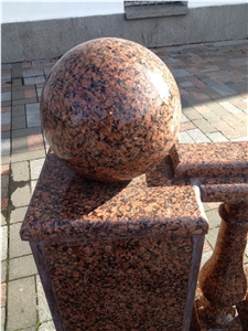 Red Granite Ball Quoin, Red Granite Glob, Rosso Toledo Red Granite Coping