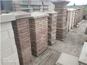 Red Sandstone Gate Post,Gate Accent
