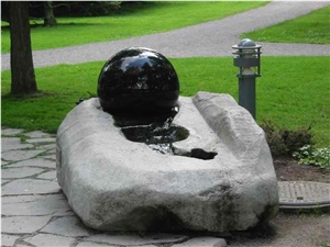 Rolling Ball Fountain, Green Granite Ball Fountain