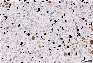 Solid Surface Crystal White Quartz Terrazzo Tile