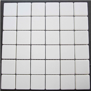 Thassos Marble Mosaic, White Marble Tumbled Mosaic