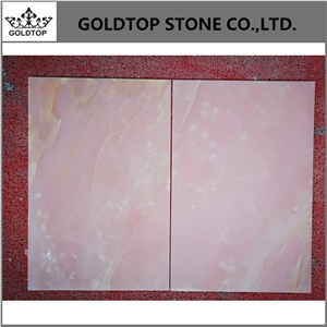 Translucent Pink Onyx Slab for Bathroom Tiles