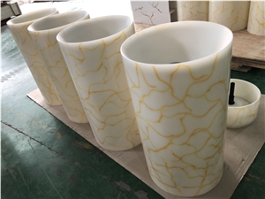 Translucent Polished Decorative Onyx Wash Basins