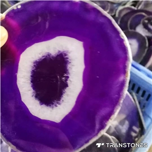 Transtones Purple Agate Slice Home Decors Stone
