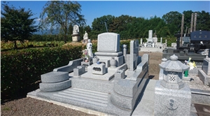 Uchigaki Ishi Grey Granite Japanese Tombstone