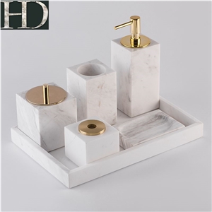 Volakas Marble Bathroom Set Stone Plate Soap Dish