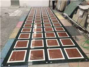 Water Jet Floor Tiles Marble Square Medallion