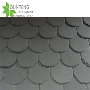Waterproof Black Slate Roofing Tiles,Jiujiang Fish Scale Slate Roof,Slate Tiles Stone,"U" and Half Round Shape Roof Tiles