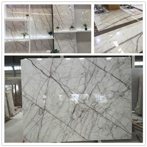 White Calacatta Marble Slabs Luxury Bathroom Wall Tiles Floor Tiles