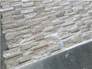 White Ivory Picasso Travertine Split Face+Honed, White Travertine Walling Panels