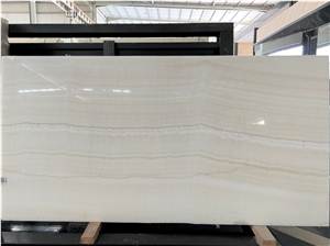 White Ivory Vein Onyx Slab