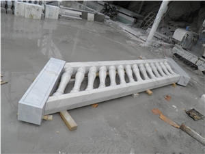 White Marble Polished Stone Handrail Balustrade