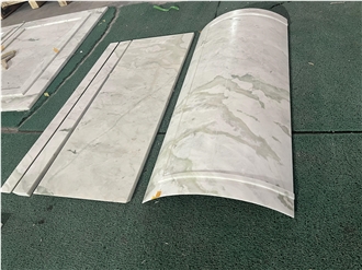 White Marble Reception Desk Tops For Hotel Reception Counters