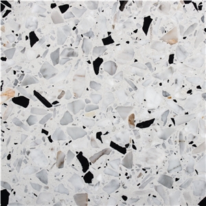 White Terrazzo Tile Cement Floor Cover Commercial Design