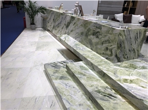 Wholesale Customized Designs And Sizes Green Marble Stairs