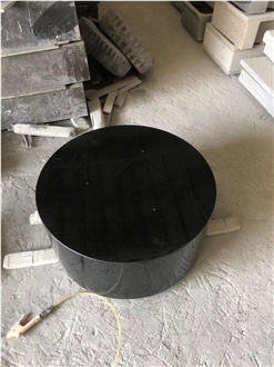 Zimbabwe Black Granite Base For Outdoor Sculpture Pedestal