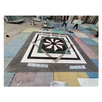 Customizable Natural Marble Medallion Waterjet Patterns