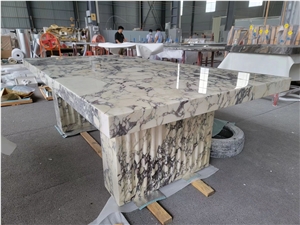 Italy Breccia Violetta Purple Natural Marble Reception Table